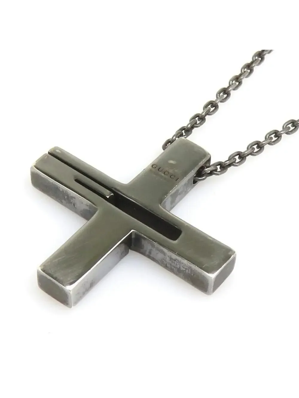 Auth Gucci Necklace Gunmetal Silver - #326253G13B